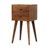 Mini 2 Drawer Nightstand - Chestnut - Image 3