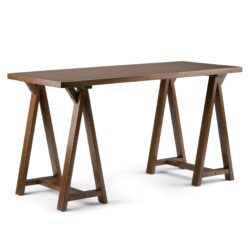 Sawhorse - Writing Desk - Medium Saddle Brown