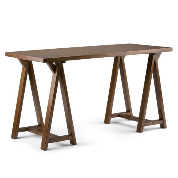 Sawhorse - Writing Desk - Medium Saddle Brown