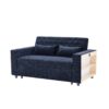 Pull Out Sofa Bed Convertible Couch Loveseat Sofa Modern Sleeper Sofa With Adjustable Backrest For Living Room - Blue - Image 19