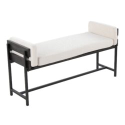 Kari - Farmhouse Bench - Black / Gray / Cream