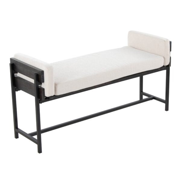 Kari - Farmhouse Bench - Black / Gray / Cream