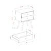 Mid Century Modern Double Drawer Nightstand - Caramel - Image 6
