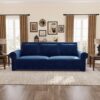 King Pull Out Sofa Bed, Chesterfield Sofa, 3 In 1 Velvet Convertible Sleeper Sofa With Nailhead Trim & Rolled Arm For Living Room, Bedroom, Apartment, Office - Blue - Image 6