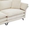Modern Corduroy, Loveseat Sofa, Deep Seat Sectional Sofa With Ottomans Comfortable Cloud Sofa For Living Room, Apartment, Office, Couch - Beige - Image 10