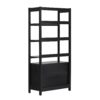 Transitional Wide Reeded Bookshelf With Drawers On Bottom - Black - Image 3