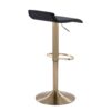 Ale - Contemporary Adjustable Height Barstool With Swivel With Oval Footrest (Set of 2) - Gold / Black - Image 4