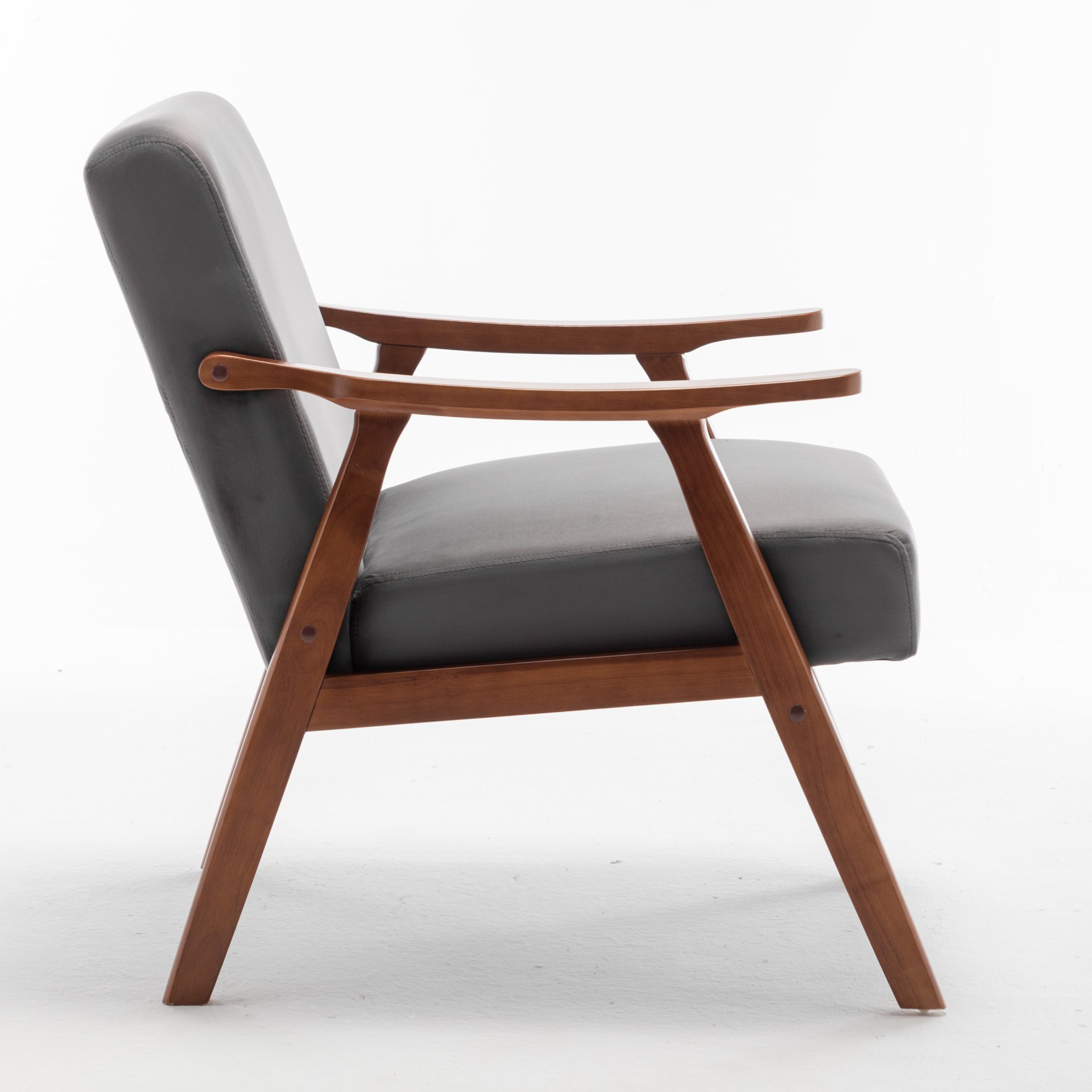 Accent Chair, Classic Mid Century Modern For Extra Seating - Gray - Image 4