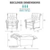 Aidan - Push Back Recliner Chair With Tufted Back And Nailhead Trim - Cream - Image 3