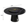 53.15" Round Modern Artificial Stone Carbon Steel Base Dining Table, Can Accommodate 6 People - Black / Gold - Image 3