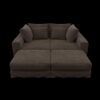 4 Seat Sofa, Deep Seat Couches With Soft Pillows And 2 Ottomans, Convertible Sofa Lounge Chair, For Living Room - Camel - Image 23