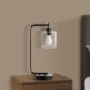Lighting, Table Lamp, USB Port Included, Glass Shade, Modern - Black - Image 6