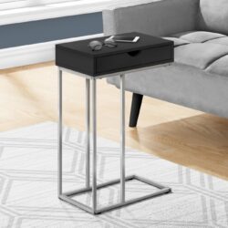 Accent Table, C - Shaped Contemporary & Modern - Black