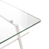 Rectangle Coffee Table, Tempered Glass Tabletop With Metal Legs, Modern Table For Living Room - Transparent / White - Image 9