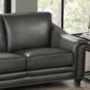 Belfast-Top Grain Leather Loveseat - Gun Ash - Image 9