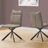 Dining Chair, Side, Upholstered For Dining Room, Contemporary & Modern (Set of 2) - Taupe - Image 11