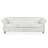 Rolled Arm Chesterfield 3 Seater Sofa - White - Image 6