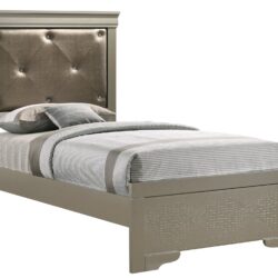Lorana - Twin Bed - Silver Champagne