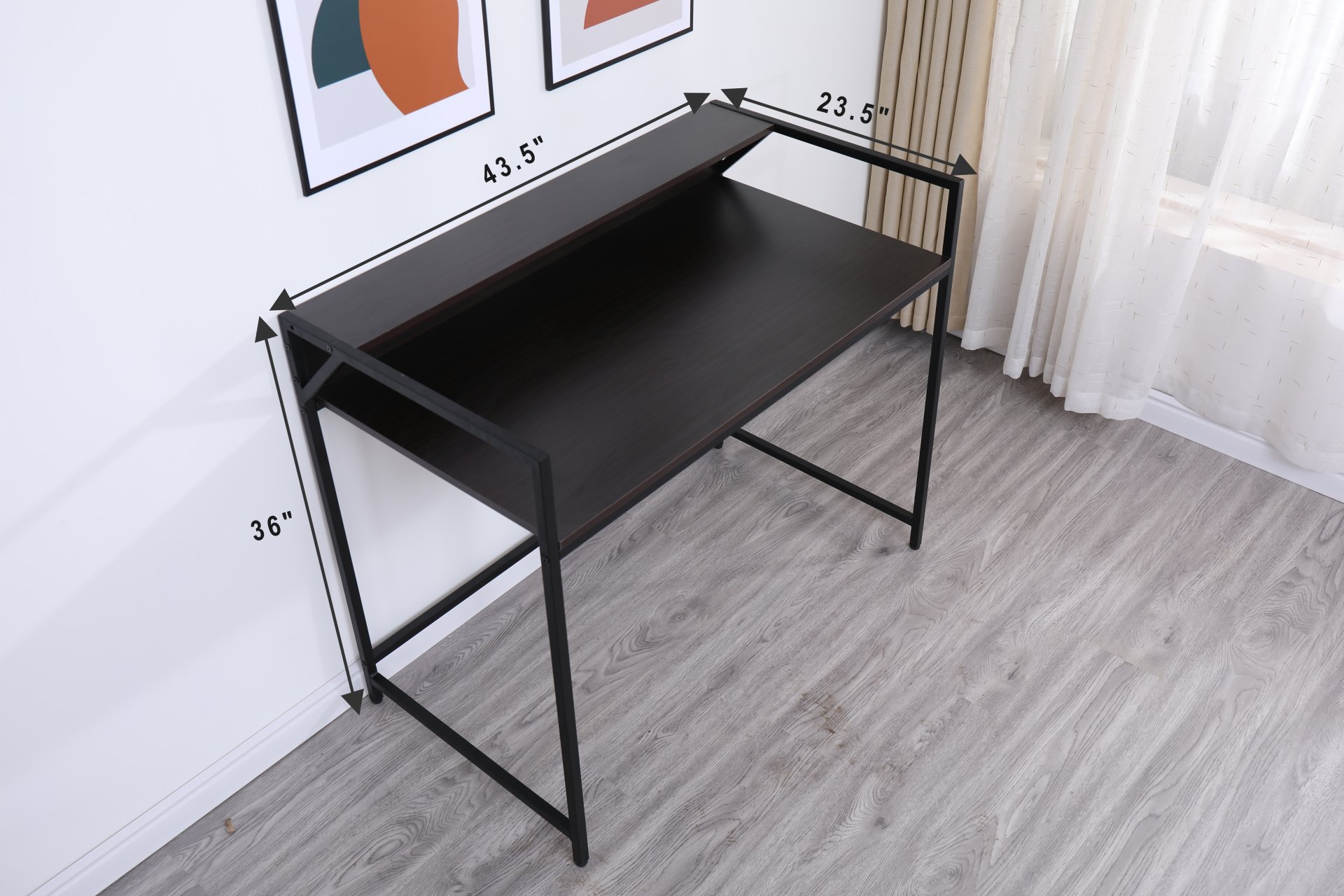 Console Table Narrow Modern Entryway Table Small Behind Couch Table Skinny Sofa Table Hallway Table For Living Room - Black - Image 4