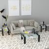 Modern Tempered Glass Tea Table, End Square Table For Living Room (Set of 2) - Transparent / Black - Image 14