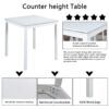 5 Piece Counter Height Table Set, Wooden Kitchen Table Set With Square Table And 4 Upholstered Chairs, Counter Height Dining Table With Crystal Decoration And Chair Set For Kitchen, Dining Room - White - Image 6