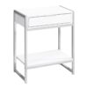 Accent Side Table, Storage Drawer, Glossy Modern - White - Image 2