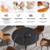 Modern Artificial Stone Round Dining Table With Metal Legs, Can Accommodate 6 People - Black - Image 6