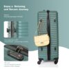 3 Piece Luggage Sets Lightweight Suitcase With Two Hooks, Spinner Wheels, Tsa Lock, (20/24/28) - Green - Image 6