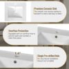 Bathroom Vanity With Ceramic Sink, Soft Close Door, Adjustable Shelf, And Storage Rack - Gray - Image 9