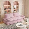 Queen Pull Out Sofa Bed, 3 In 1 Convertible Sleeper Sofa Multifunctional Velvet Loveseat Bed - Pink - Image 6
