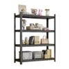 4 Layer Metal Storage Rack, Garage Shelves, Adjustable Height Partition - Black - Image 7