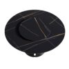 53.15" Round Modern Artificial Stone Carbon Steel Base Dining Table, Can Accommodate 6 People - Black / Gold - Image 10