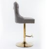 Thick Golden Swivel Velvet Barstools Adjusatble Seat Height From 25-33", Modern Upholstered Bar Stools With Backs Comfortable Tufted For Home Pub And Kitchen Island (Set of 2) - Gray - Image 6