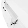 Entryway Bench With Integrated Shoe Cabinet, 3 In 1 Design And Mirrored Cabinet Door, Hall Tree With 4 Sturdy Hooks And Foldable Seat For Entrance, Living Room - White - Image 12