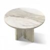 Natural Marble Coffee Table, Snow Mountain, Semi Polished Surface - White - Image 4