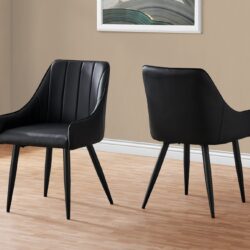Dining Chair, Side Upholstered For Dining Room, Contemporary And Modern (Set of 2) - Black