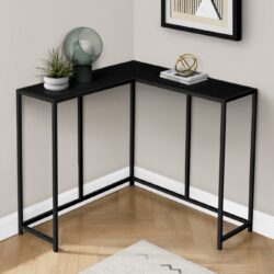 Corner Accent Console Table For Entryway, Contemporary & Modern - Black