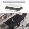63" Modern Artificial Stone Black Curved Black Metal Leg Dining Table, 6 People - Black - Image 11