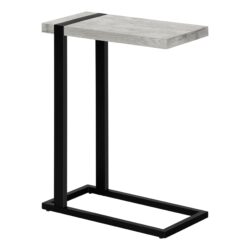 Accent Table, C - Shaped, Contemporary Convenient Design - Gray