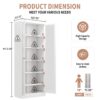 Industrial Metal Kitchen Pantry Cabinet With Adjustable Shelves - White - Image 3