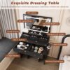 Makeup Vanity Set With Power Outlet, Hair Dryer Holder, And Adjustable Lighting - Black - Image 5