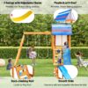 Outdoor Swing Set 3 In 1 Children's Playset With Slide, Swings, And Climber For Garden, Backyard, Playground - Blue - Image 6