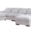 Tatman - Linen Blend Sectional With 2 Ottomans - Light Gray - Image 2