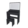 Makeup Vanity Set With Power Outlet, Hair Dryer Holder, And Adjustable Lighting - Black - Image 9