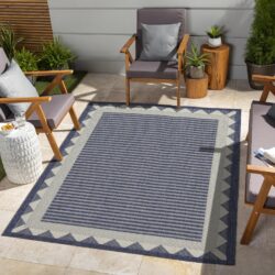 Sunshine - 7'10" X 10'3" Indoor, Outdoor Polyester Area Rug - Blue