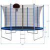 10Ft Trampoline With Basketball Hoop Inflator And Ladder (Inner Safety Enclosure) - Blue - Image 2
