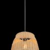 Essence - Single Lights Pendant With Shade - Black / Rattan - Image 3