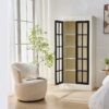 Rustic Style Display Cabinet With Glass Doors For Collectibles - Black / Cream White - Image 2