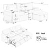 Convertible L Shaped Sofa Couch With Storage, Cup Holders, USB Ports - Black - Image 3