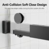 Frameless Double Sliding Soft-Close Shower Door, 3 / 8" (10Mm) Thick SGCC Tempered Glass Door, Matte - Black - Image 4